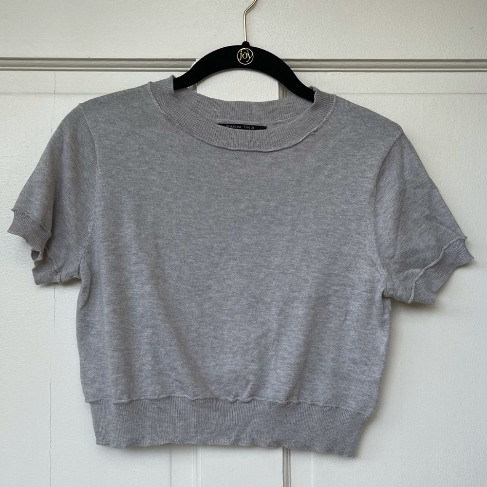 Brazeau Tricot Cropped Cotton/Cashmere Sweater